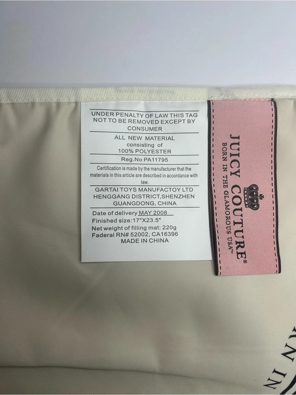 Juicy Couture Vintage 2008 'Couture Baby' Black Diaper Bag with Changing Pad